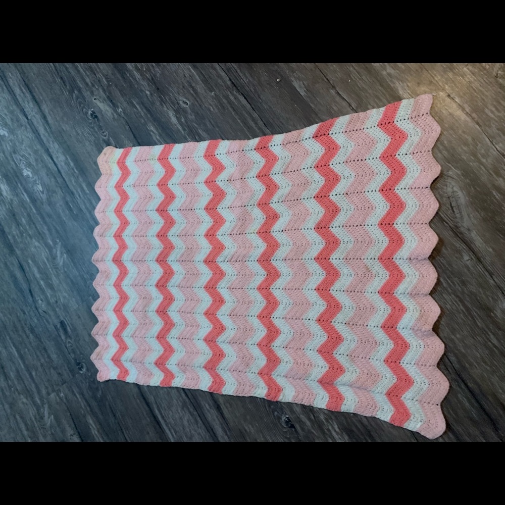 Two hand crocheted granny vintage baby blankets